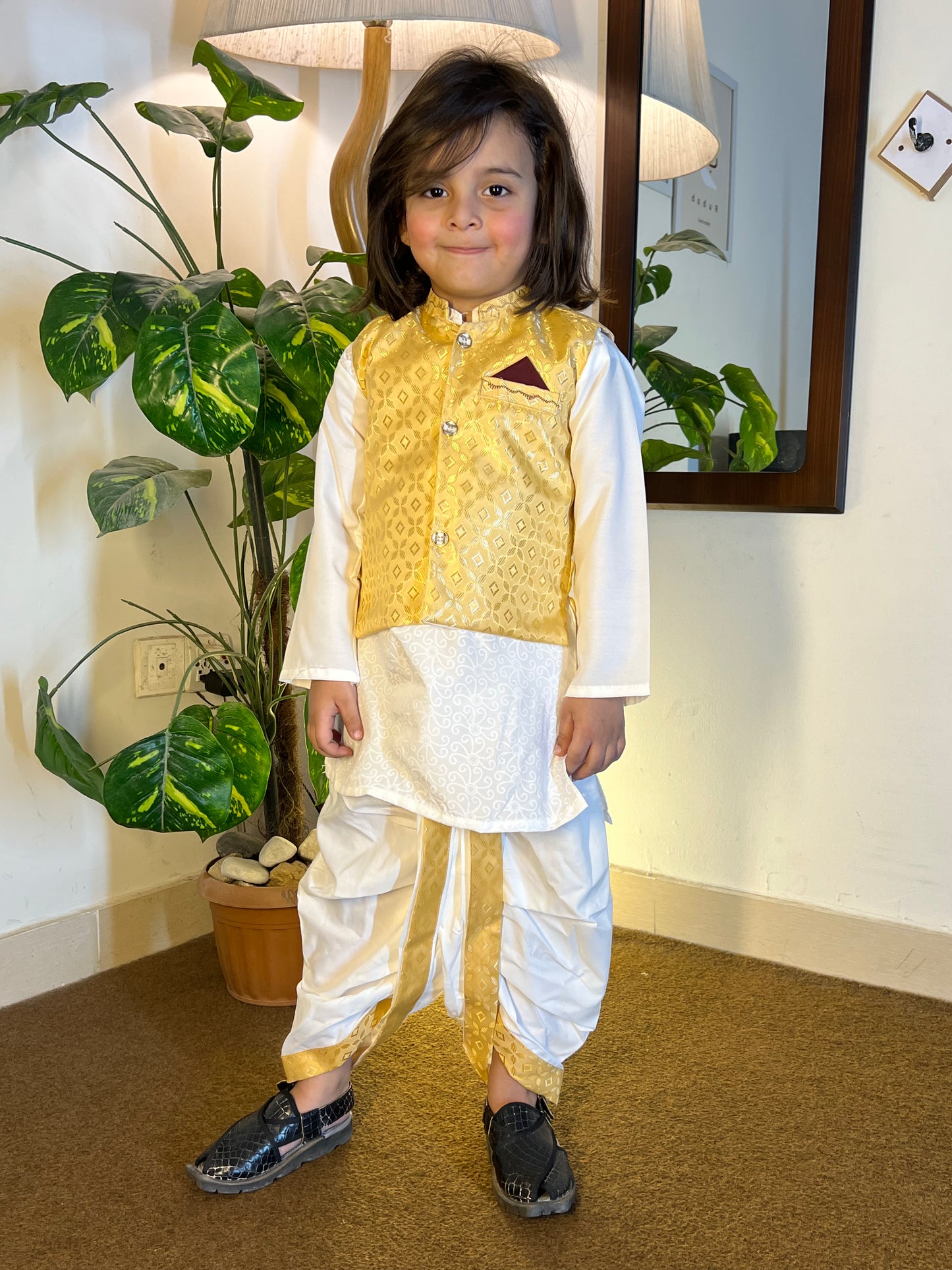 Classic Kurta Dhoti with Waistcoat Set