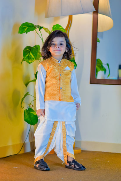 Classic Kurta Dhoti with Waistcoat Set