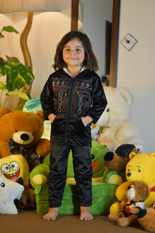 Black Kids Choice Embroidered Winter Tracksuit