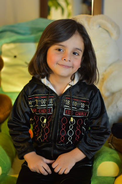 Black Kids Choice Embroidered Winter Tracksuit