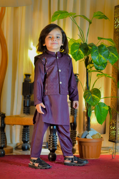 Kurta Suit with Embroidered Waistcoat Set