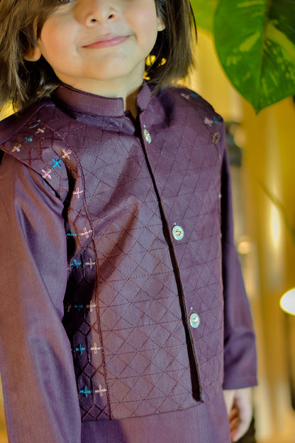 Kurta Suit with Embroidered Waistcoat Set