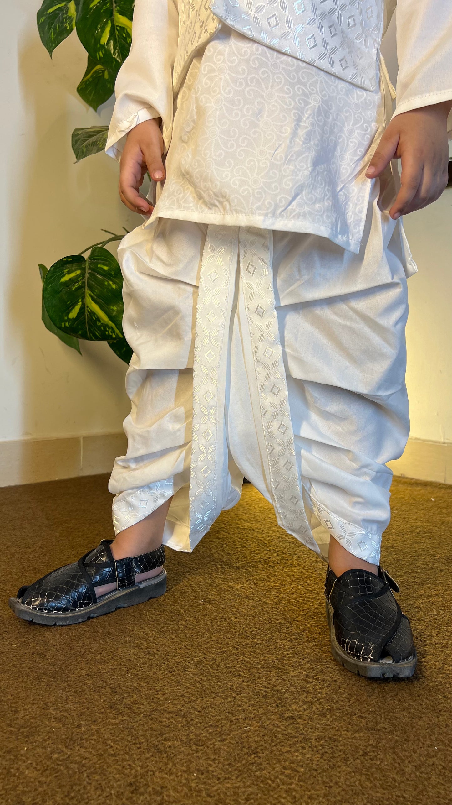 Classic Kurta Dhoti with Waistcoat Set