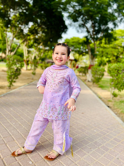 Girls Premium Embroidered 4-Piece Suit