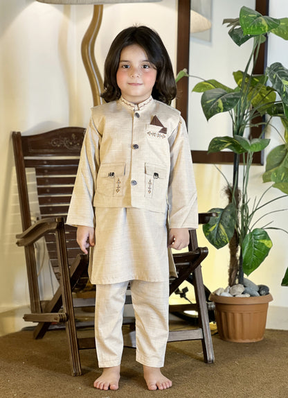 Kurta Suit with Designer Waistcoat Style Set
